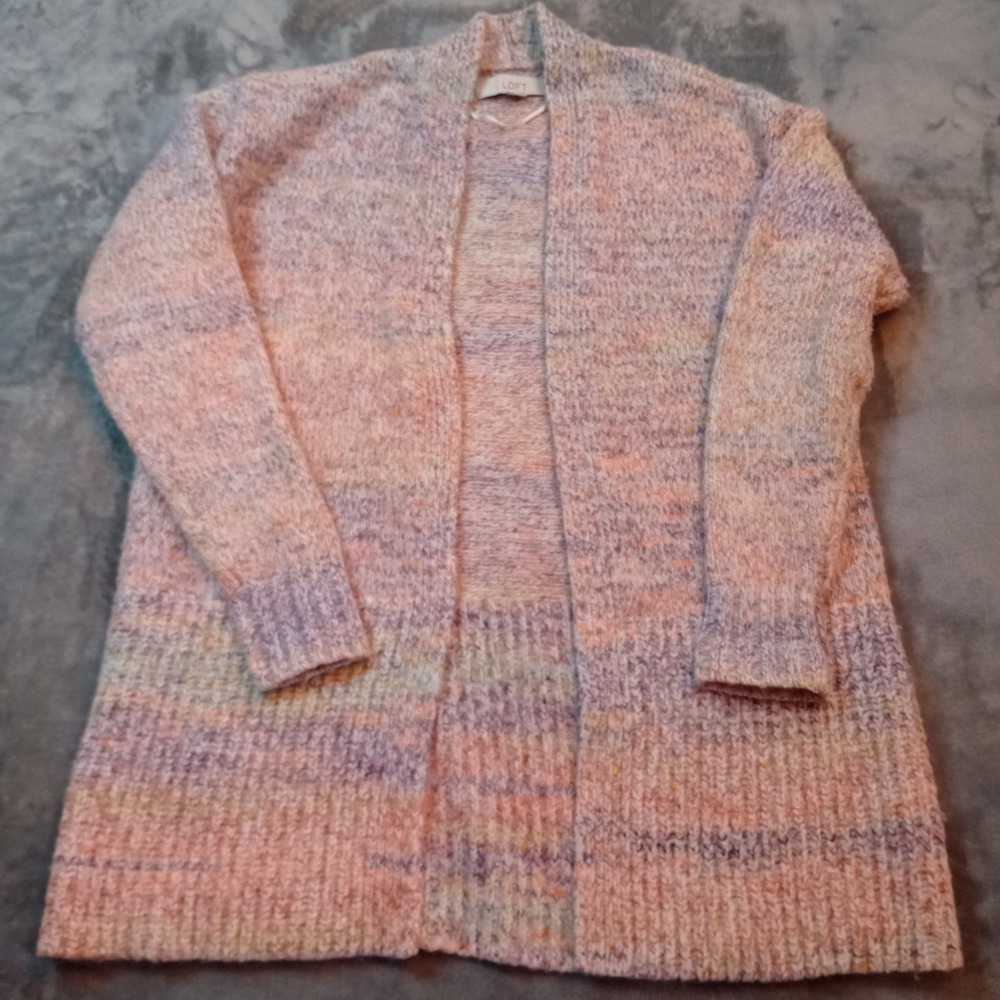 Loft Ann Taylor Open Front Cardigan Sweater Womens Sz XS Multicolor Cabin‎ Cozy